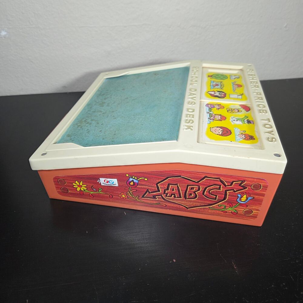 Vintage 1972 Fisher Price School Days Desk + Magnetic Letters Cards Incomplete - Picture 12 of 12